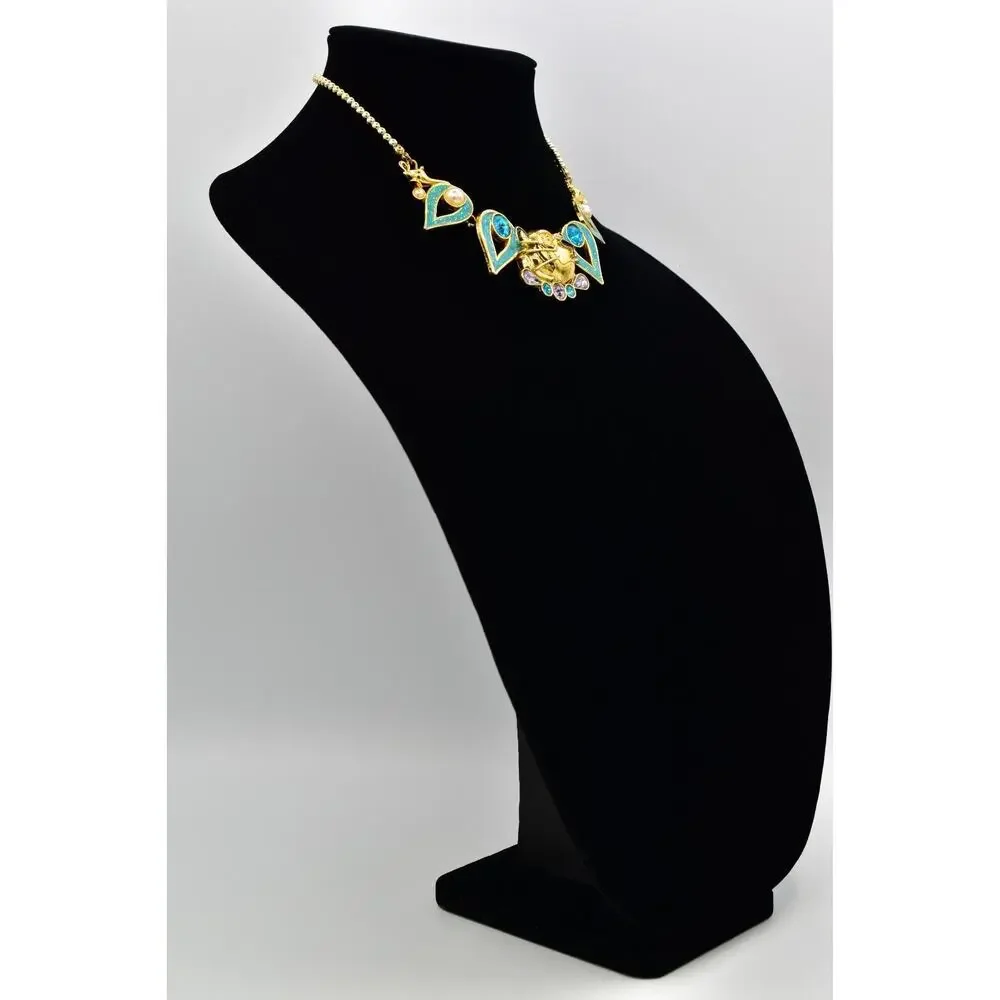 Disney Store London Necklace Princess Jasmine Aladdin Raja Crystal Gold BinBJ